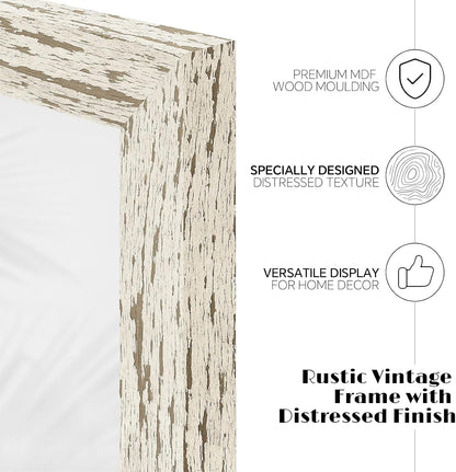11X14 Rustic Farmhouse Picture Frame, Distressed White, 1 Pack2