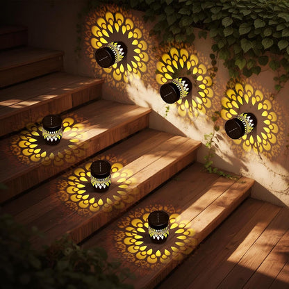 Warm White Solar Fence Lights Outdoor Metal IP55 Waterproof2