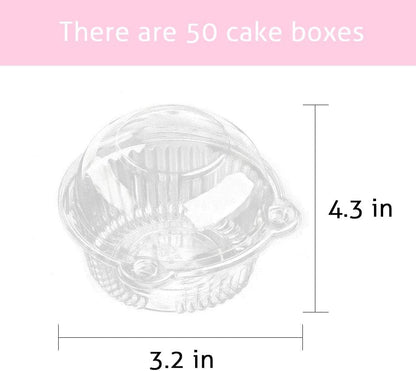 Cupcake Holders Individual,50 PC Cupcake Containers Disposable Clear Plastic Single Muffin Dome Holders Cases Individual Cupcake Boxes Bulk (White, 50 Pcs) | Clear Plastic Single Muffin Dome Holders Cases Individual Cupcake Boxes Bulk (White, 50 Pcs)2