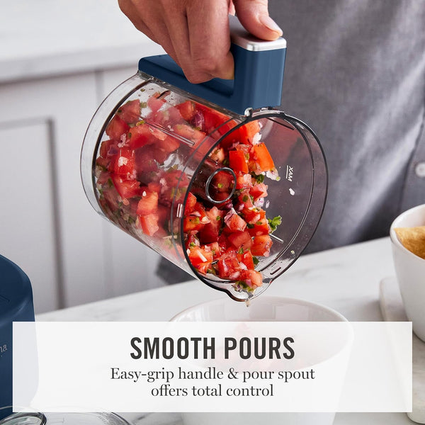 3 Cup Electric Vegetable Chopper, Mini Food Processor, Navy | 24Oz Bpa-Free Bowl, Stainless Steel Blades, Pour Spout, Dice, Puree, Mince, Chop Vegetables & Herbs, Dishwasher-Safe Parts7
