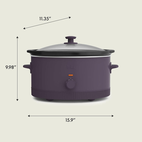 6Qt Manual Non-Toxic, Slow Cooker with Cord Storage, Plum8