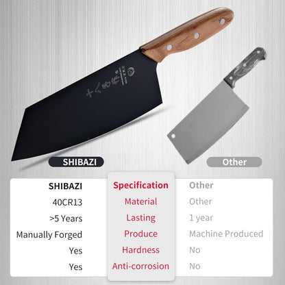 Meat Cleaver, Vegetable Cleaver, Utility Knife Chinese Chef Knife for Kitchen Stainless Steel Ergonomic Design Wooden Handle3
