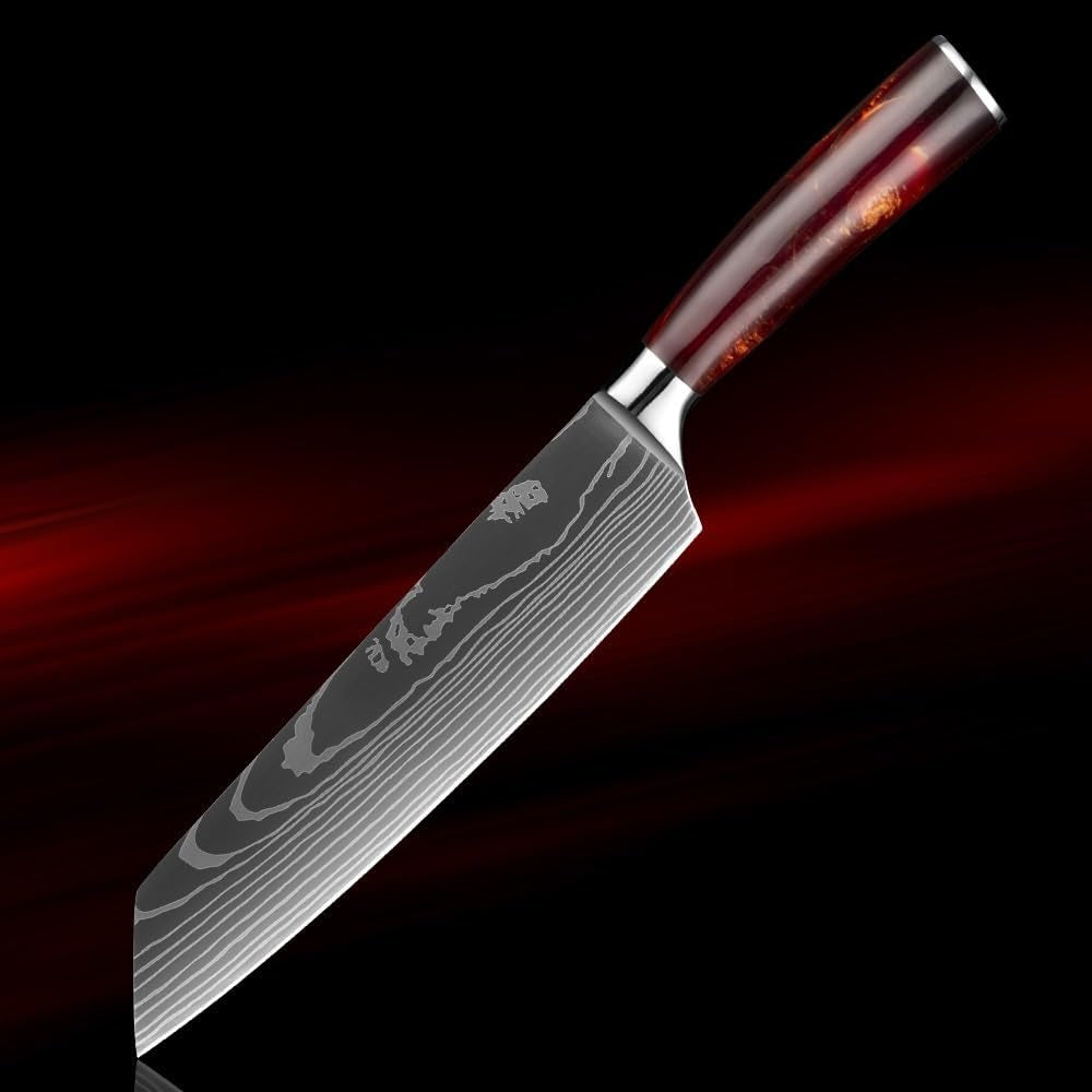 meat-cleaver-knife-8-inch-kiritsuke-chef-knife-japanese-kitchen-knives-for-slicing-meats-vegetables-ergonomic-resin-handle-damascus-laser-pattern-blade-color-red-resin-5475