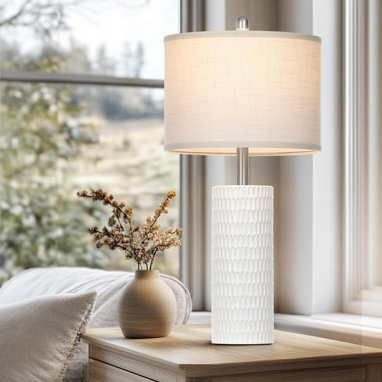 27-ceramic-table-lamp-farmhouse-table-lamp-for-living-room-white-lamp-for-bedroom-night-stand-modern-bedside-lamp-set-of-2-end-table-lamps-white2-bulbs-included