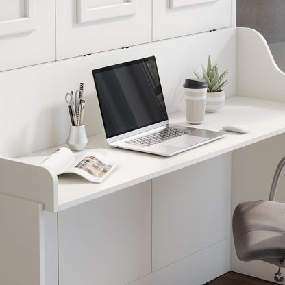 Alegra Queen Murphy Bed with Desk | Engineered and Solid Wood Construction | Smooth Painted Finish - No Melamine Used |Perfect for a Home Office Guest Bed | Murphy Desk Bed Queen Size5