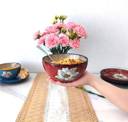 Ceramic Bowls for Kitchen, 28Oz - Bowl Set of 4 - for Cereal, Salad, Pasta, Soup, Ramen, Serving Etc - Dishwasher, Microwave, and Oven Safe - for Breakfast, Lunch and Dinner (Blue+Red+Green+Pink)2