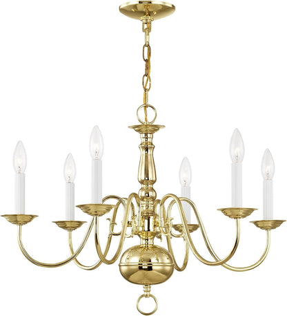 Lighting 5006-02 Williamsburgh 6-Light Chandelier, Polished Brass3
