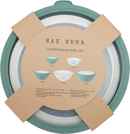 Mixing Bowls with Lids - 10 Piece Plastic Nesting Bowls Set Includes 5 Prep Bowls and 5 Lids (Sage)8