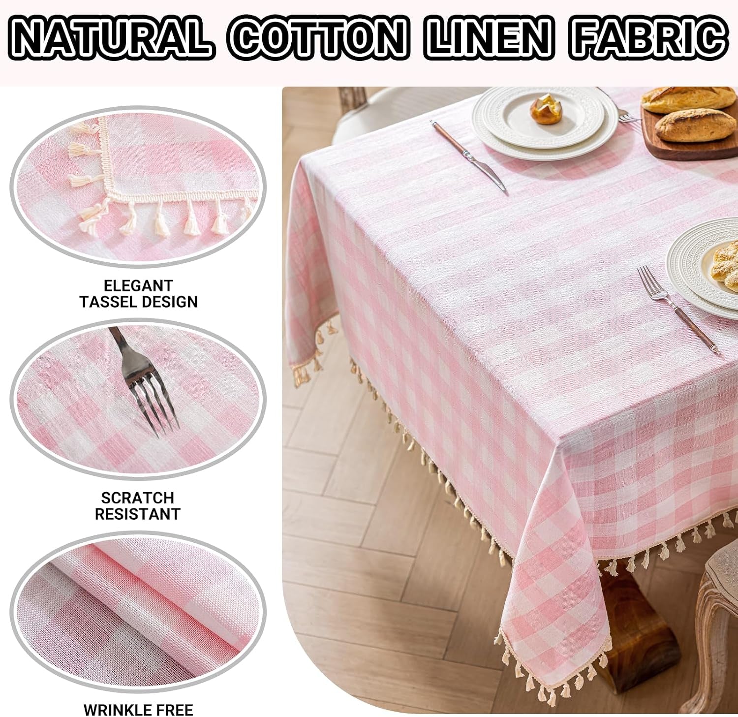 checkered-tablecloth-rectangle-cotton-linen-gingham-table-cloth-with-tassel-washable-wrinkle-free-heavy-duty-buffalo-plaid-table-cover-for-dining-party-picnic-pink-55-x-55-square