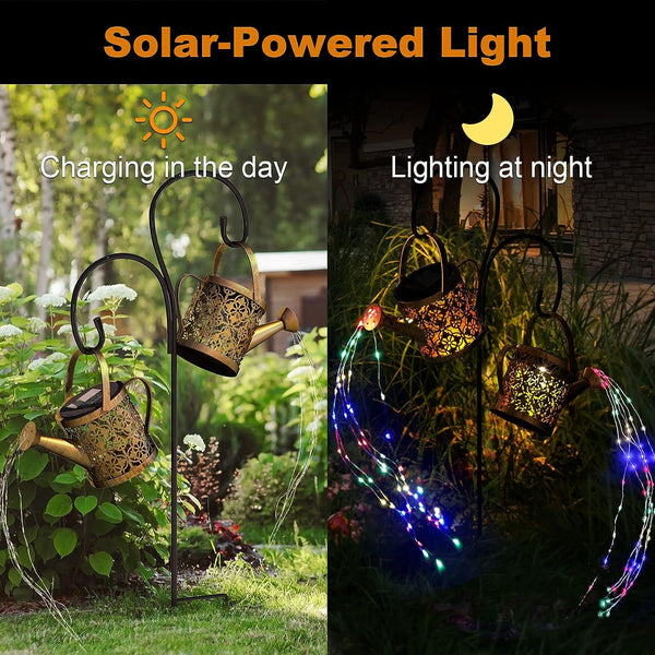 Solar Watering Can Lights Outdoor with 8 Multi-Color Changing Modes, IP65 Waterproof Landscape Light Garden Decor, One Pole Two Lights outside Decorations for Lawn, Backyard, Patio, Chrismas4