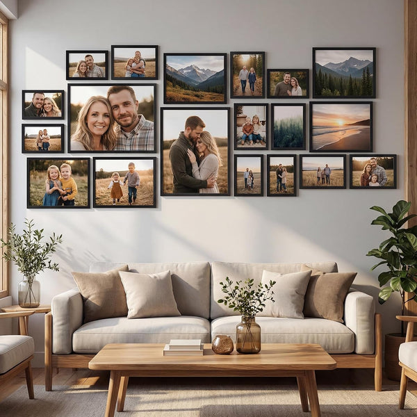 Multi Pack Set of Black Mixed Size Collage Wall Picture Frames6