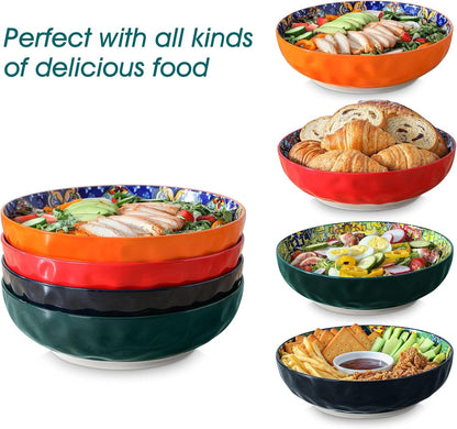 Large Serving Bowls,78 Oz Salad Bowls Set of 2,Serving Dishes-Red7