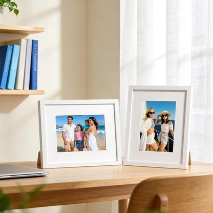 8X10 Picture Frame Set of 6, Wall or Tabletop Display, White7