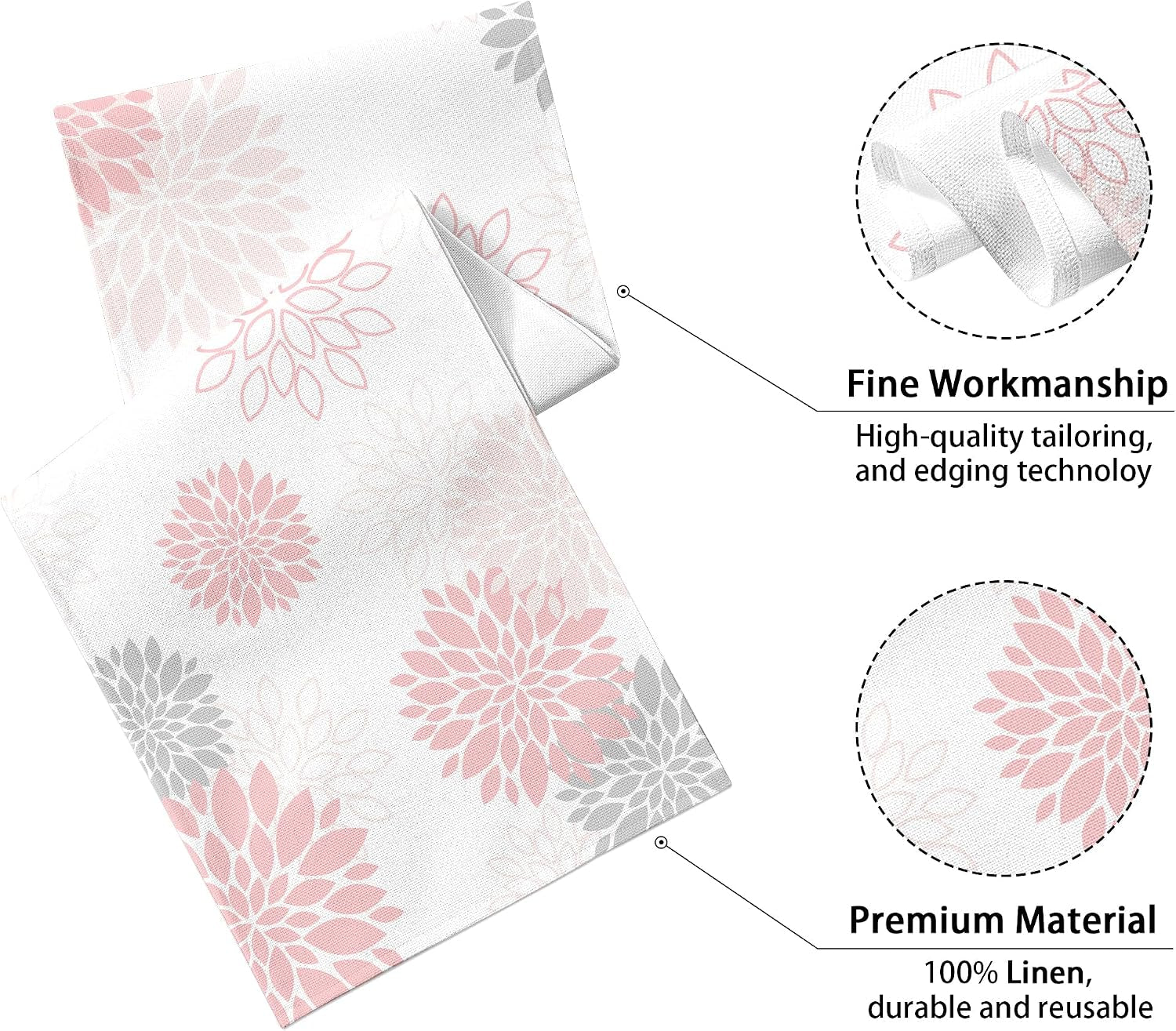 dahlia-flower-table-runner-13x71-inch-farmhouse-pink-gray-runners-modern-table-decorations-rustic-geometric-coffee-table-runner-for-home-kitchen-dining-room-party-13x71-dahlia-floral-pink