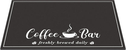 Fashion Coffee Mat, Dish Drying Mat 12" X 20" Black | Hide Stain, Absorbent, Coffee Bar Accessories, Heat Resistant, Non-Slip, Eco-Friendly, Easy to Clean9