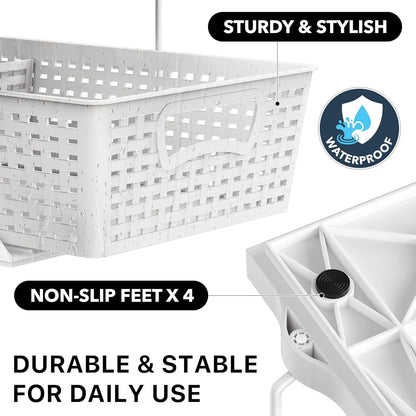 2 Tier Pull-Out Sliding Drawer under Sink Storage, White5