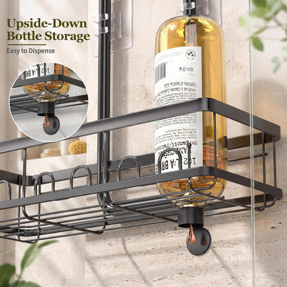 Shower Caddy Hanging over Shower Head, Adjustable, Black7