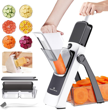 Safe Mandoline Slicer for Kitchen, Food Veggie Slicer, Gray8