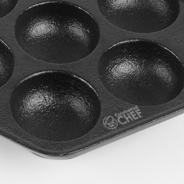 Danish Aebleskiver Pan, Pre-Seasoned Cast Iron, CHCI4105 | Seven Sections for Mini Puffs and Pancake Balls, Works on All Cooktops Including Induction, Outdoor Cookware for Grills5