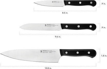 Henckels Solution 3-Pc Starter Knife Set, Razor-Sharp, German Engineered | Informed by 100+ Years of Mastery. Dishwasher Safe, Ergonomic Handles, Durable Single Piece Stamped Blade Construction.2