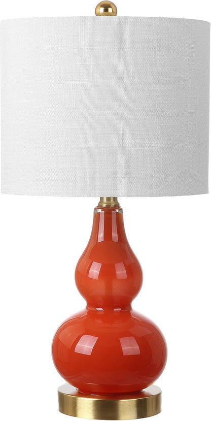 Anya Gourd Glass Table Lamp 20.5", Sunset Orange8