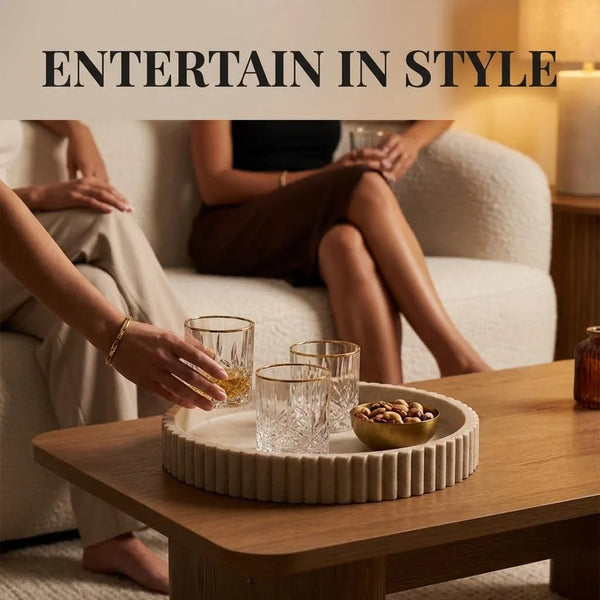 round Decorative Tray Coffee Table Tray - Resin Circle Tray Decor | Coffee Table Decor for Living Room - Coffee Table Centerpiece Tray - Bandejas Decorativas - Decor Tray for Home Decor7