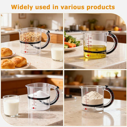 4-In-1 Adjustable Measuring Cup with Base, Multi Measurement for 1/4 to 1 Cup, ML/OZ, Scraper Base for No Waste, Dishwasher Safe7