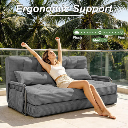 Futon Sofa Bed,Convertible Sofa Bed,Folding Boneless Couches4