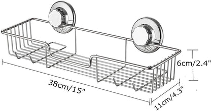 3In1 Suction Cup Shower Caddy Bath Wall Shelf + Soap Dish Holder for Large Shampoo Shower Gel Holder Bathroom Storage - Rustproof Stainless Steel9