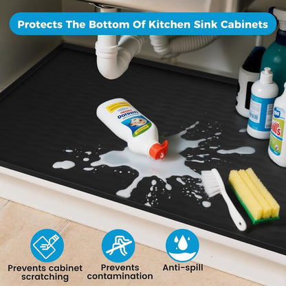 19 X 19 in Waterproof Silicone under Sink Mat, Cabinet Protector4