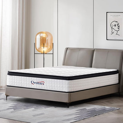 12 Inch Queen New Hybrid Mattress, Medium Firm, Reinforced Edge | Reinforced Edges Add Stability, While Memory Foam and Pocket Coils Relieve Pressure1