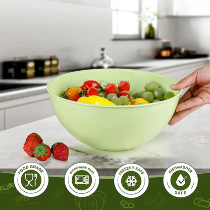 4-Piece Plastic Mixing Bowl Set, 113Oz Lightweight Serving Bowls, Large Salad Bowls for Baking,Prepping, Cooking and Serving Food, Dishwasher & Microwave Safe4