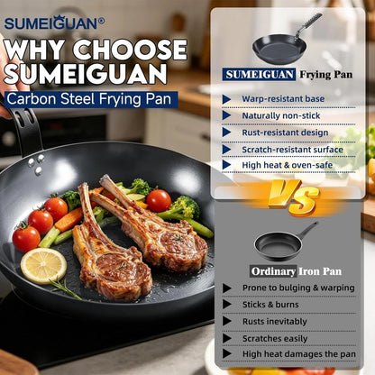 10" Carbon Steel Frying Pan, Pre-Seasoned Nonstick & Chemical-Free | Detachable Silicone Handle Cover, Oven & Dishwasher Safe, Induction Compatible, Chemical-Free Cooking Surface4