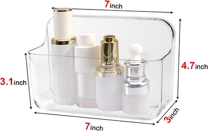 2-Pack Cabinet Door Organizer, Self Adhesive Bathroom Shelves, Clear3