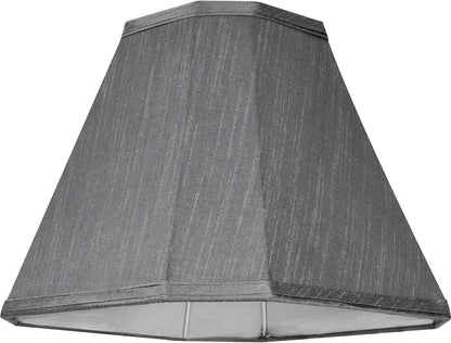 Bell Lamp Shade Set of 2,6.5" X 13" X 10.5",Grey Fabric Lampshade | Retro Scalloped Lamp Shade for Table Lamps,Floor Lamps Replacement,Spider Fitter,Easy Assembly8