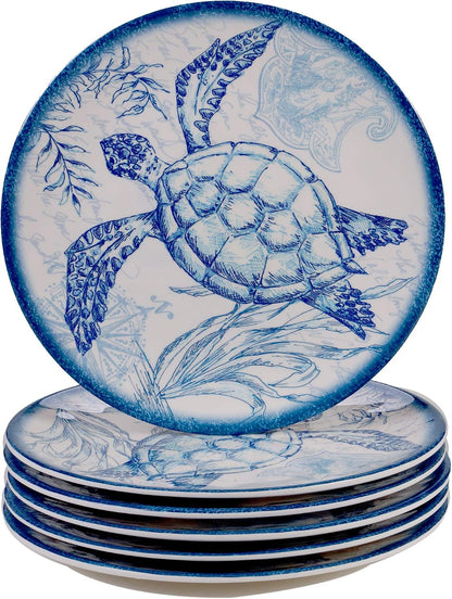 Oceanic 12 Piece Melamine Dinnerware Set, Service for 4, Multi Colored5
