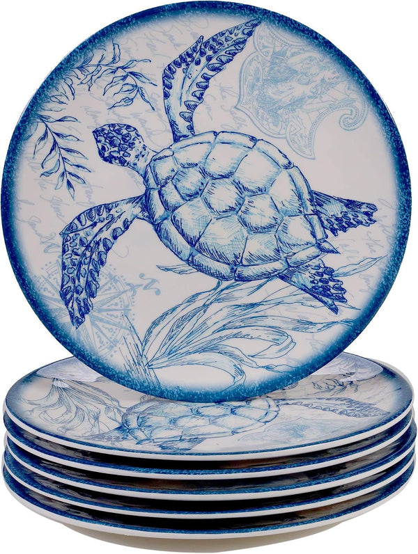 Oceanic 12 Piece Melamine Dinnerware Set, Service for 4, Multi Colored5