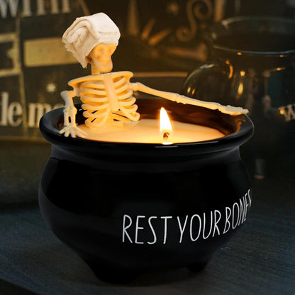 Halloween Decorations Indoor - Cute Skeleton Candles Decor4