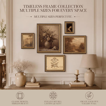 8X10 Picture Frame Gold 2 Pack - Antique Wall Vintage Picture Frames8