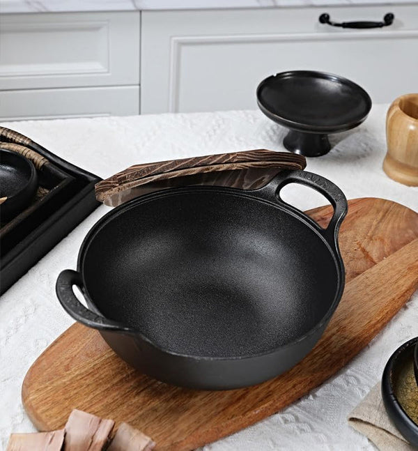 9 Inch Cast Iron Wok with Lid and Handles, Grilling Pan, Use in the Oven, on the Stove, or on the Grill (Wok with Lid 9 Inch)7