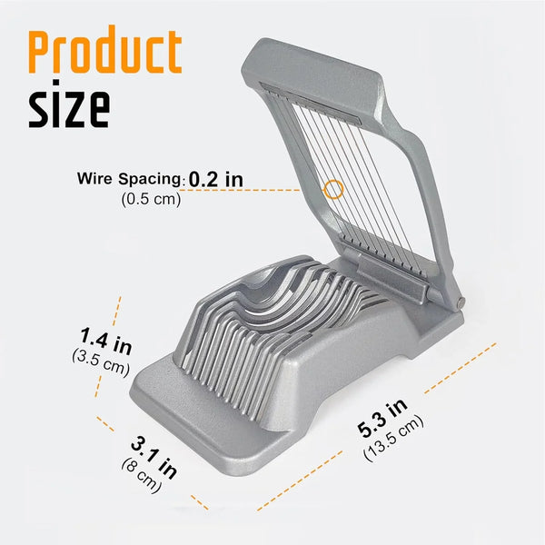 Multipurpose Heavy Duty Aluminium Egg Slicer, Stainless Steel Wire, Sliver4