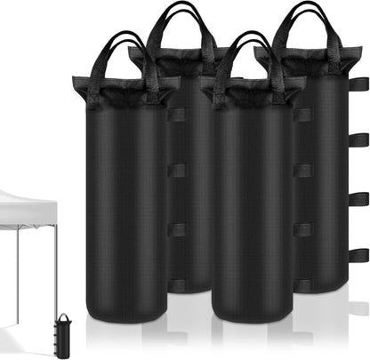 4 Pack Sand Bags 6X20 Inch Heavy Duty for Canopy Tent Weights | Holds 26 Lbs Each, 800D Oxford Cloth with Waterproof Coating and Hook and Loop Straps1