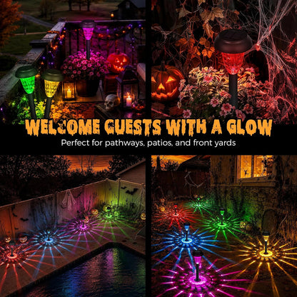 Solar Lights Outdoor Waterproof for Pathway, 12 Pack Color Changing3