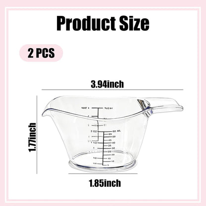 2-Pack 2 Oz Mini Measuring Cups, Kitchen, Crafts, Beauty Projects2