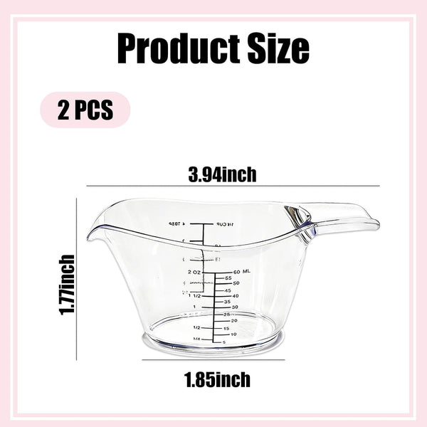 2-Pack 2 Oz Mini Measuring Cups, Kitchen, Crafts, Beauty Projects2
