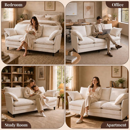 69” Small Sofa, Cloud 3-Seat Love Seat, Small Couch for Living Room9
