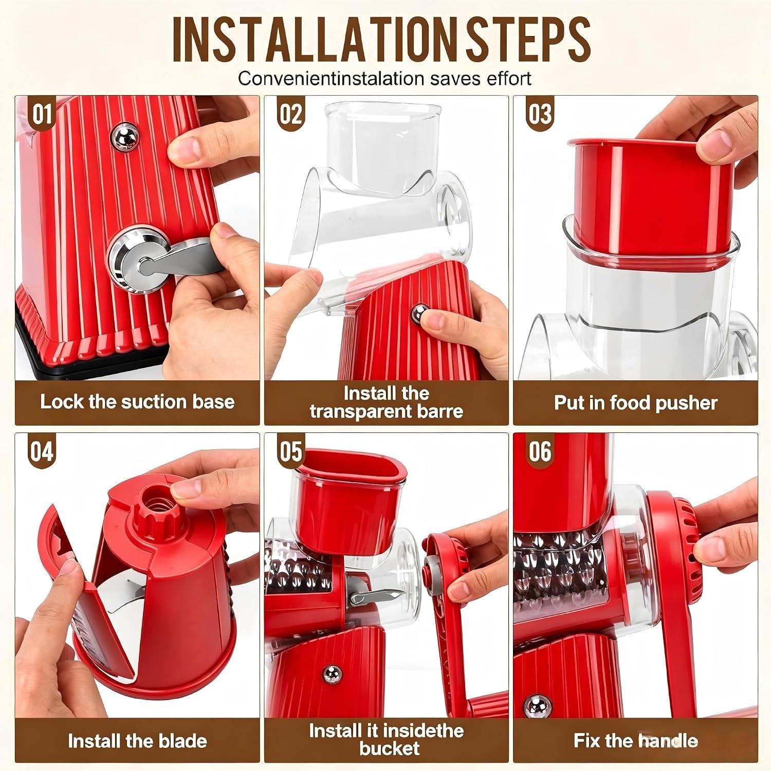 rotary-cheese-grater-with-5-well-designed-blades-strong-suction-base-kitchen-mandoline-vegetable-slicer-with-blade-storage-box-red