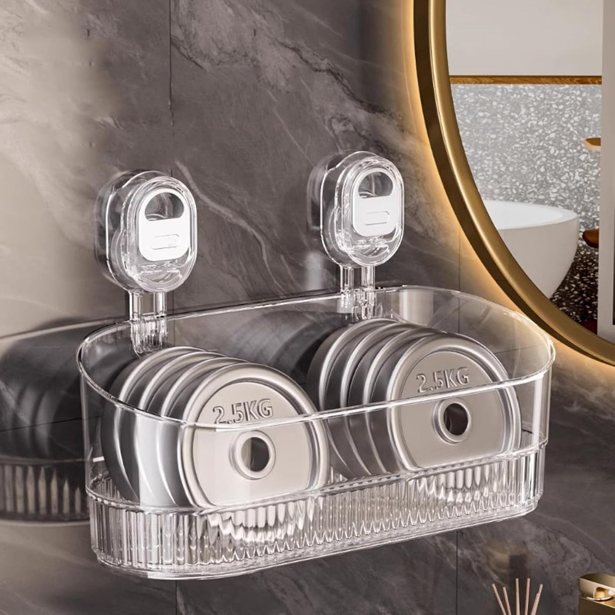2026-new-no-drill-bathroom-suction-storage-box-large-capacity-strong-load-bearing-suction-cup-storage-rack-with-drain-holes-multi-functional-wall-mounted-organizer-for-home-bathroom-1-white