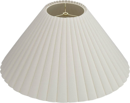 Antique Extra Large White Box Pleat Shade 6.75X20.75X12.5 (Spider) Set 2 | Pre-Assembled 6.75" Top X 20.75" Bottom X 10.75" High X 12.5" Slant Replacement for Table + Floor Lamps Empire Harp + Finial5