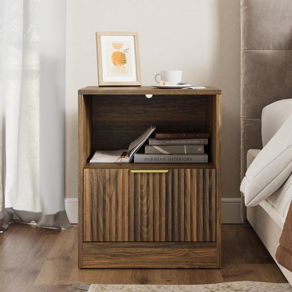 3-Piece Modern Bedroom Furniture Set, Walnut丨6-Drawer Dresser & 1-Drawer Nightstands Set of 2, Natural Wooden Dresser and Nightstand Sets for Bedroom, Hallway8